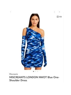 Women's Miscreants One Shoulder Dress S Blue White
